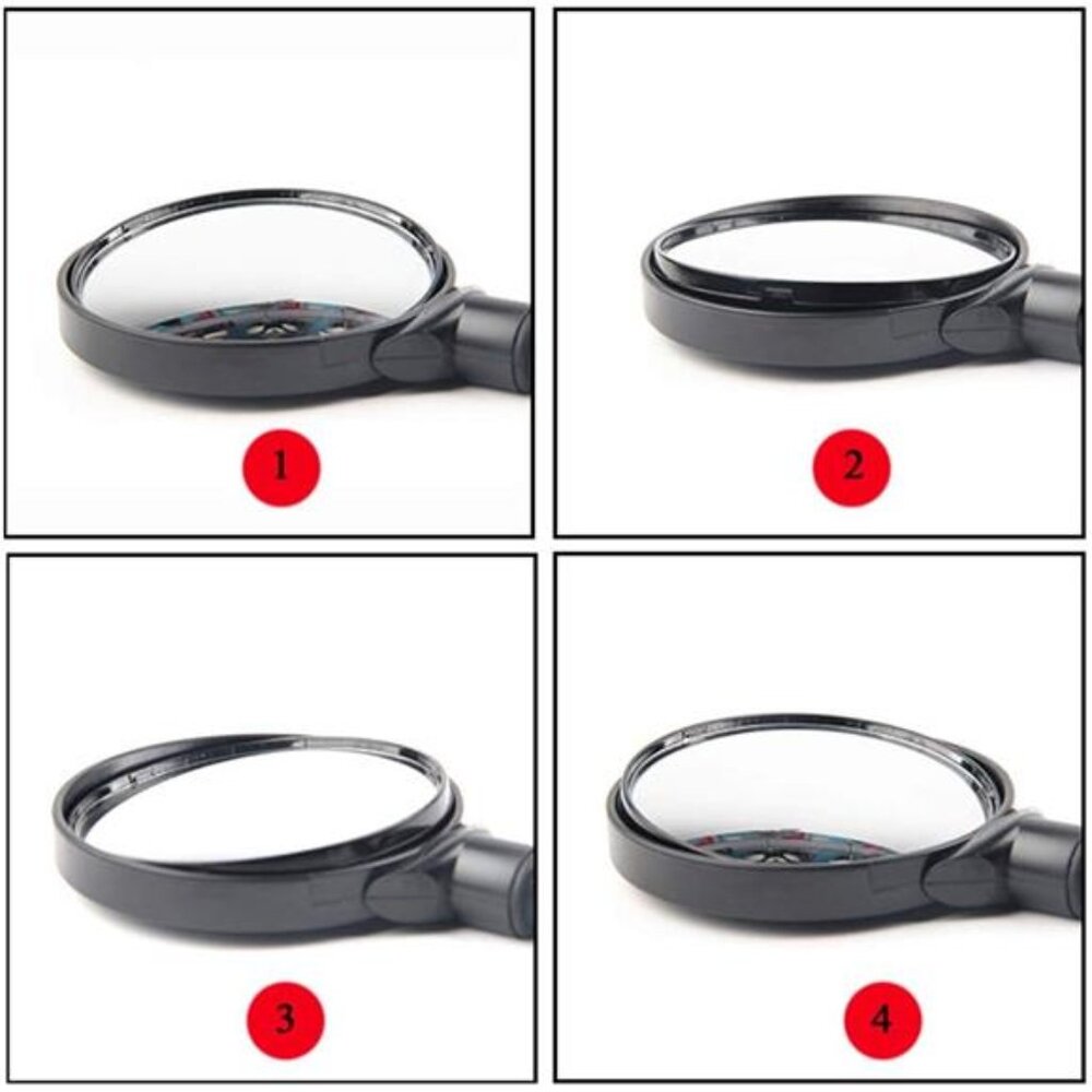 Bike Mirror Rotatable & Adjustable Wide Angle Rear View Shockproof Convex Mirror - Picture 3 of 7